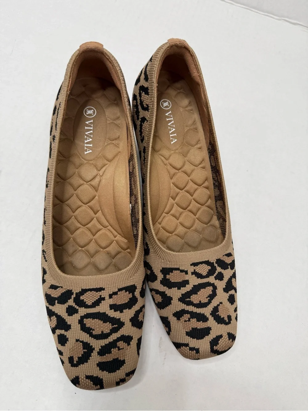 Vivaia Beige Leopard Print Wedges